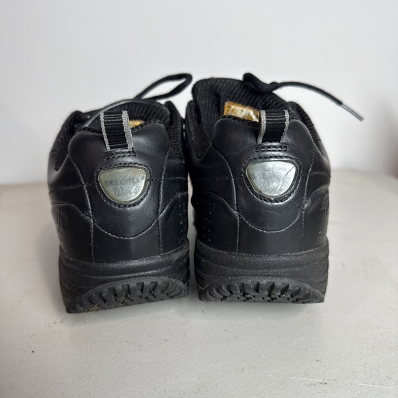 Skechers Work Shoe Men's Sz 9 Shape Ups Work Walking Black Leather Non-Slip - Picture 3 of 15
